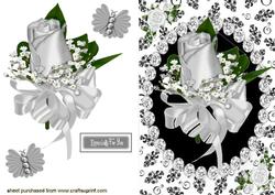 White Rose in a Black Diamond Frame