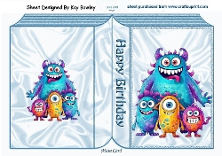 Monster Family Folded Book (BLUE)