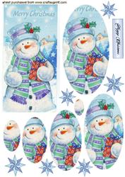 Snowman with Present, Oval Pyramids
