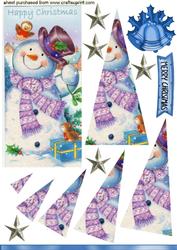 Christmas Snowman with Robin Twisted Pyramids