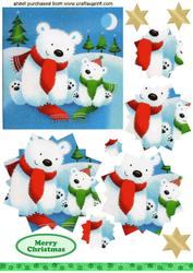 Christmas Polar Bear and Baby, Star Pyramids