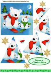 Christmas Polar Bear with Baby,twisted Pyramids