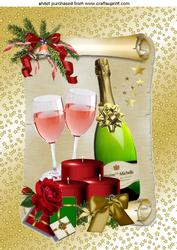 Christmas Celebration with Champagne, A4 Topper