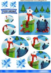 Little Polar Bears with Presents, Oval Pyramids