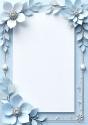 Pretty Pale Blue Flowers A4 Frame