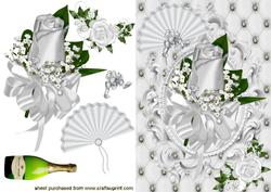 Gorgeous White Rose & Fan