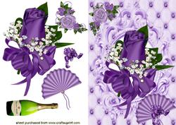 Gorgeous Purple Rose & Fan