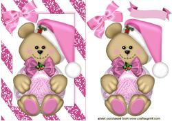 Cute Little Pink Bear with Pink Bow
