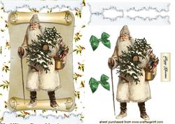 Vintage Santa on a Scroll