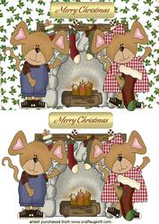 Mr & Mrs Mouse, with There Christmas Stockings