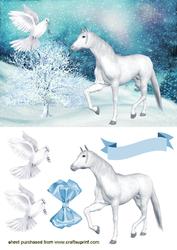 Beautiful White Horse & Dove