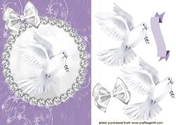 Beautiful White Dove with Diamonds