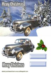 Vintage Car in a Snow Scene