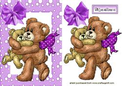 Furry Bears with Purple Bow