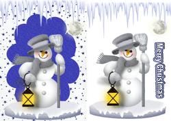 Snowman with a Lantern