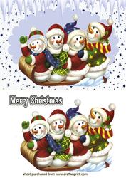 Cute Little Snowmen Having Fun in the Snow
