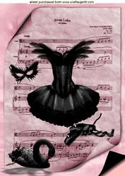 Beautiful Swanlake Ballet Dancing A4 Topper