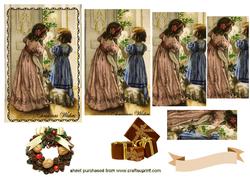 Little Vintage Girls Waiting for Santa, Pyramids