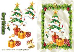 Pretty Christmas Tree in Holly Frame