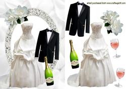 Beautiful White Gown & Tuxedo with Champagne