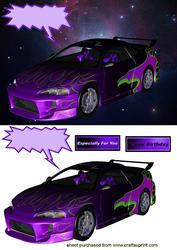 Customized Car on Star Background