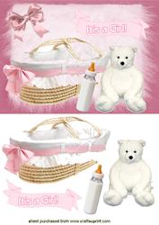 Baby Girl, with Big White Bear