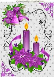 Lovely Traditional Candels A4 Topper