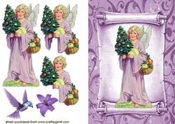 Angel with Little Bird, on a Scroll