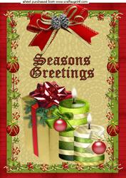 Seasons Greetings with Candles A4 Topper