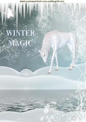Winter Magic of a Beautiful White Unicorn A4 Topper