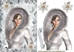 Pretty Lady with White Poinsettias