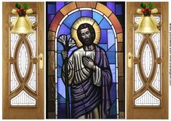 Beautiful Stained Glass of Jesus Gatefold