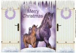 Beautiful Horse & Foal in the Snow Gatefold