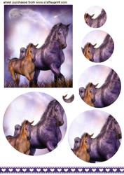 Beautiful Horse & Foal Oval Pyramids