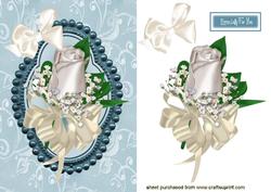 Pretty White Rose in Ornate Frame