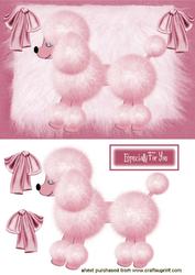 Pink Fluffy Poodle with Bows