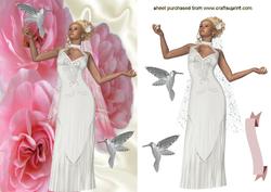 Pretty Lady with Silver Humming Bird