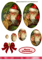 Sweet Little Girl with Santa Oval Pyramids