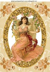 Beautiful Vintage Angel with Roses A4 Topper