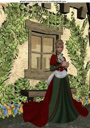 Vintage Lady in the Garden A4 Topper