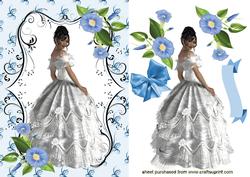 Beautiful Lady in White Ball Gown
