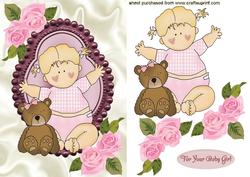 Baby Girl with Pink Roses