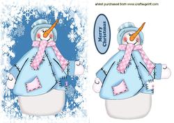 Christmas Snowman in Blue