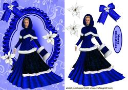 Pretty Lady in Blue Wrapped Up for Winter