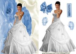 Pretty Lady with Blue Butterflies