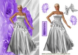 Pretty Lady in Silver Dress