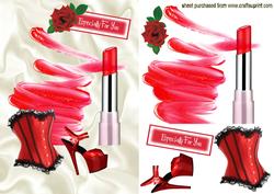 Red Lipstick & Swirls, Red Accessories
