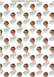 Victorian Lady in Blue, Backing Paper