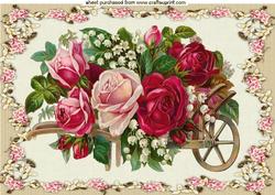 Roses in a Wheelbarrow, A4 Topper