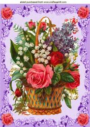 Roses and Flowers in a Basket A4 Topper